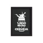 Quadro Geek Jedi Lado Negro Cerveja Moldura Preta 22x32cm