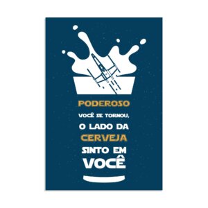 Placa Decorativa Geek Jedi Lado da Cerveja 20x30cm