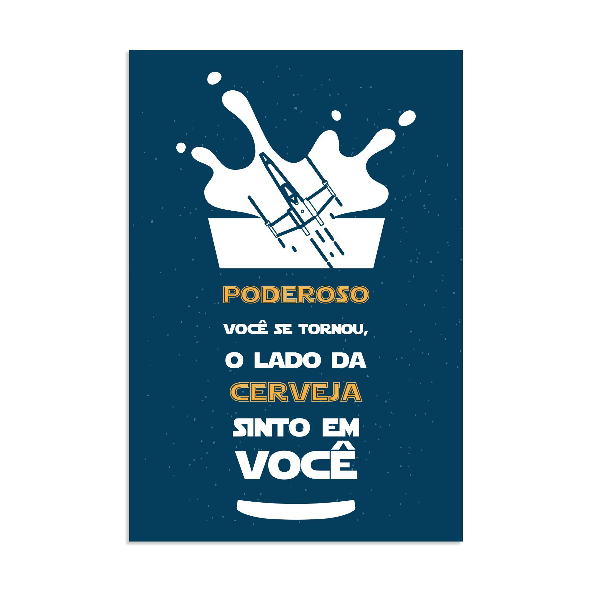Placa Decorativa Geek Jedi Lado da Cerveja 20x30cm