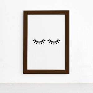 Quadro Decorativo Namorados - Cílios Moldura Marrom 22x32cm,Quadro Decorativo Namorados - Cílios Moldura Marrom 22x32cm