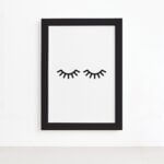 Quadro Decorativo Namorados - Cílios Moldura Preta 22x32cm