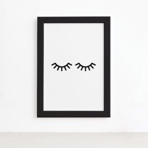 Quadro Decorativo Namorados - Cílios Moldura Preta 22x32cm,Quadro Decorativo Namorados - Cílios Moldura Preta 22x32cm