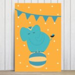 Placa Decorativa Infantil Circo Elefante MDF 30x40cm