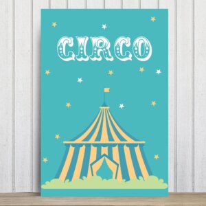 Placa Decorativa Infantil Circo Tenda MDF