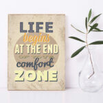 Placa Decorativa MDF Frase Comfort Zone 30x40