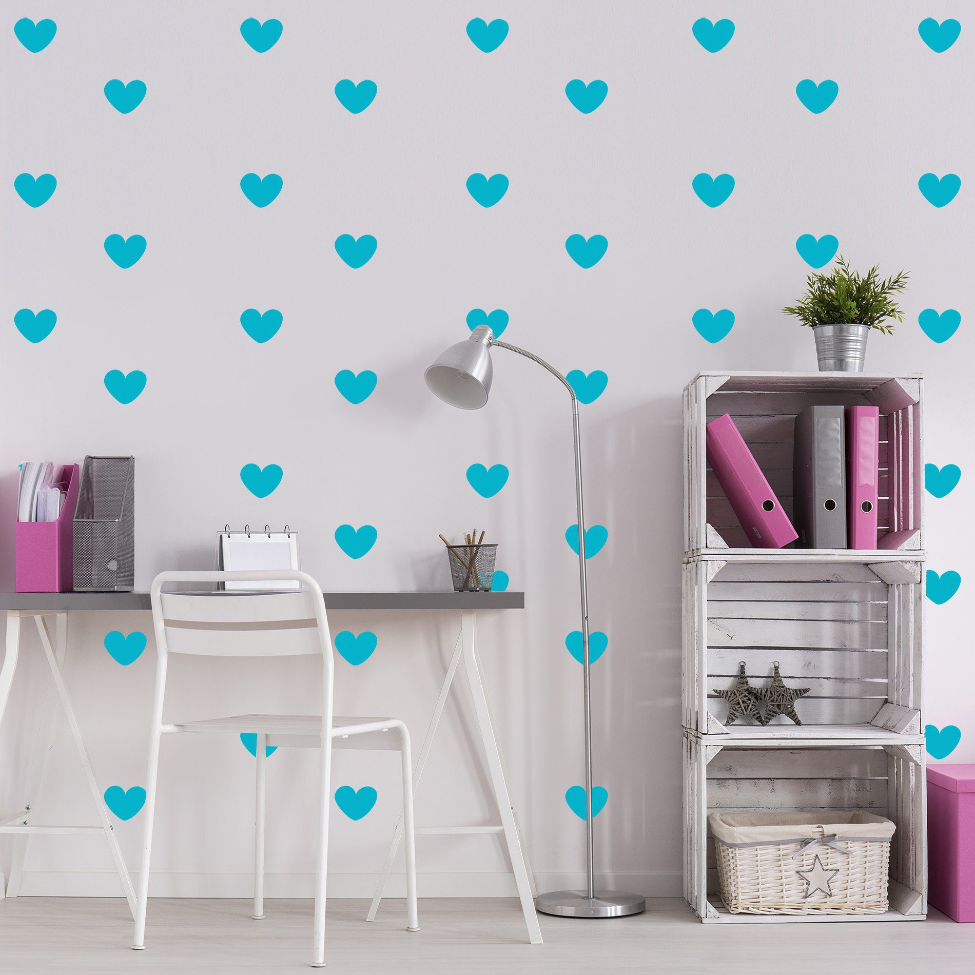 Adesivo de Parede Infantil Coração Azul