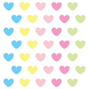 Adesivo de Parede Coração Candy Colors 55un