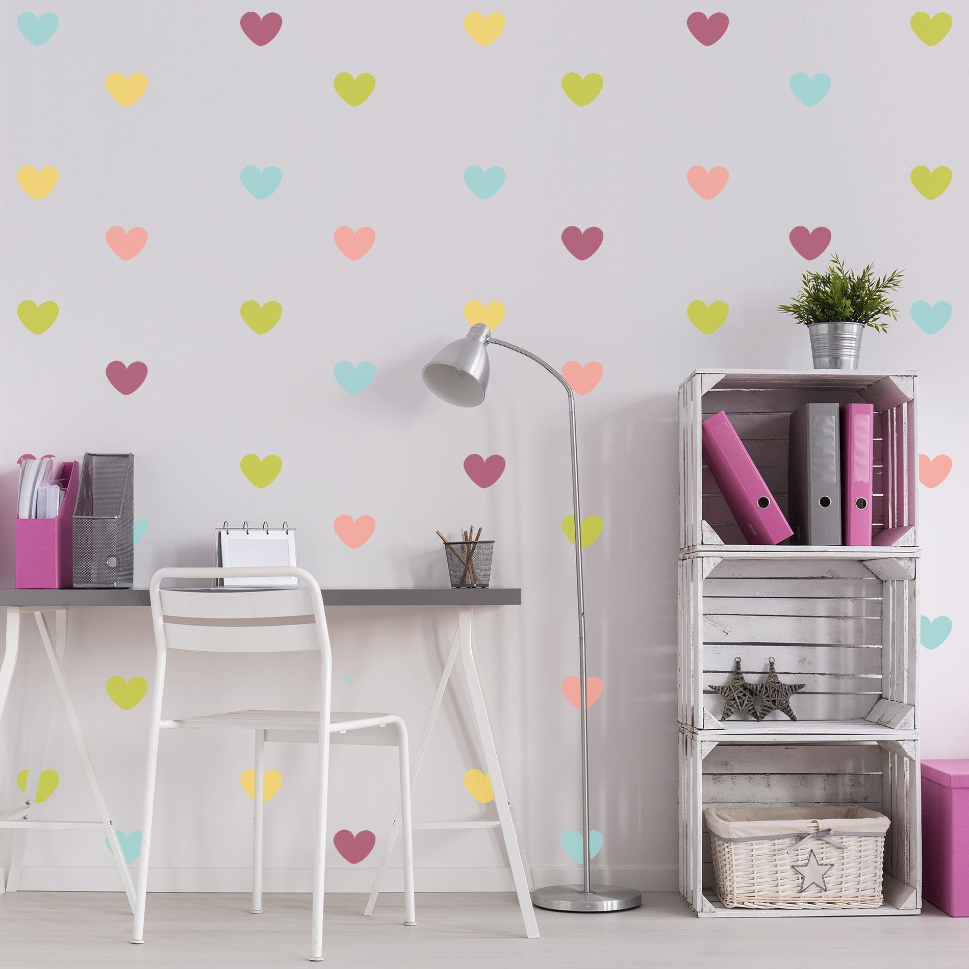 Adesivo de Parede Infantil Coração Colorida