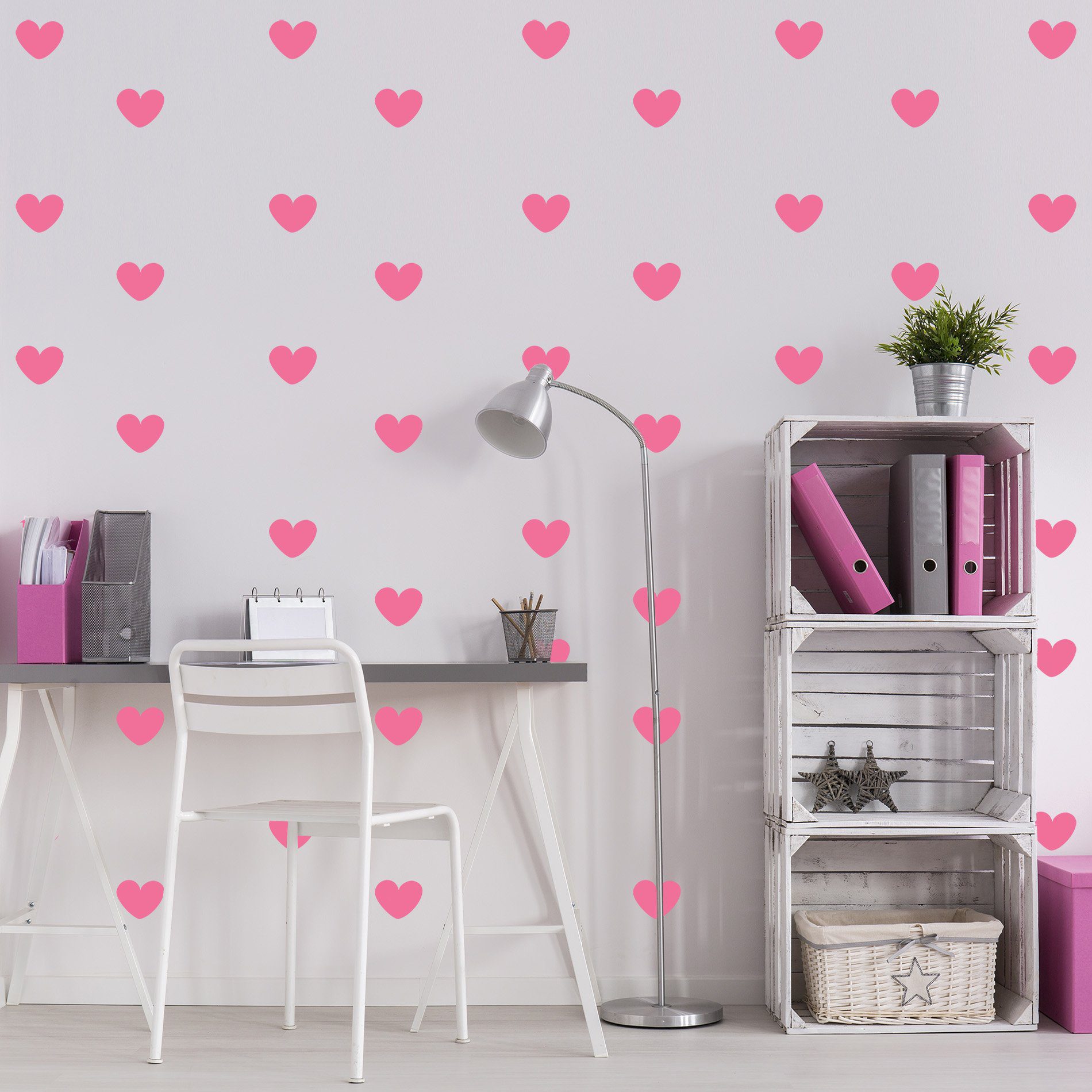 Adesivo de Parede Infantil Coração Rosa
