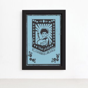 Quadro São João Junino Moldura Preta 22x32cm,Quadro São João Junino Moldura Preta 22x32cm