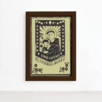 Quadro Santo Antônio Junino Moldura Marrom 22x32cm
