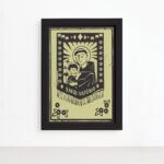 Quadro Santo Antônio Junino Moldura Preta 22x32cm