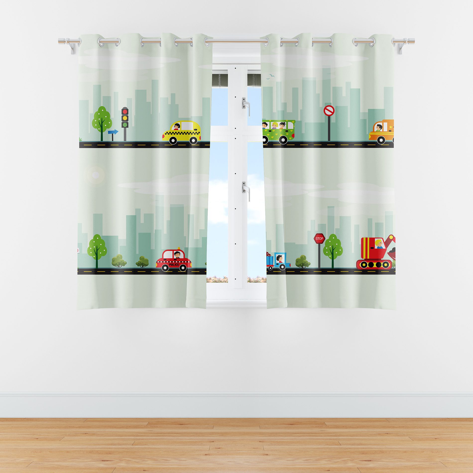 Cortina Infantil para Quarto Carros na Cidade