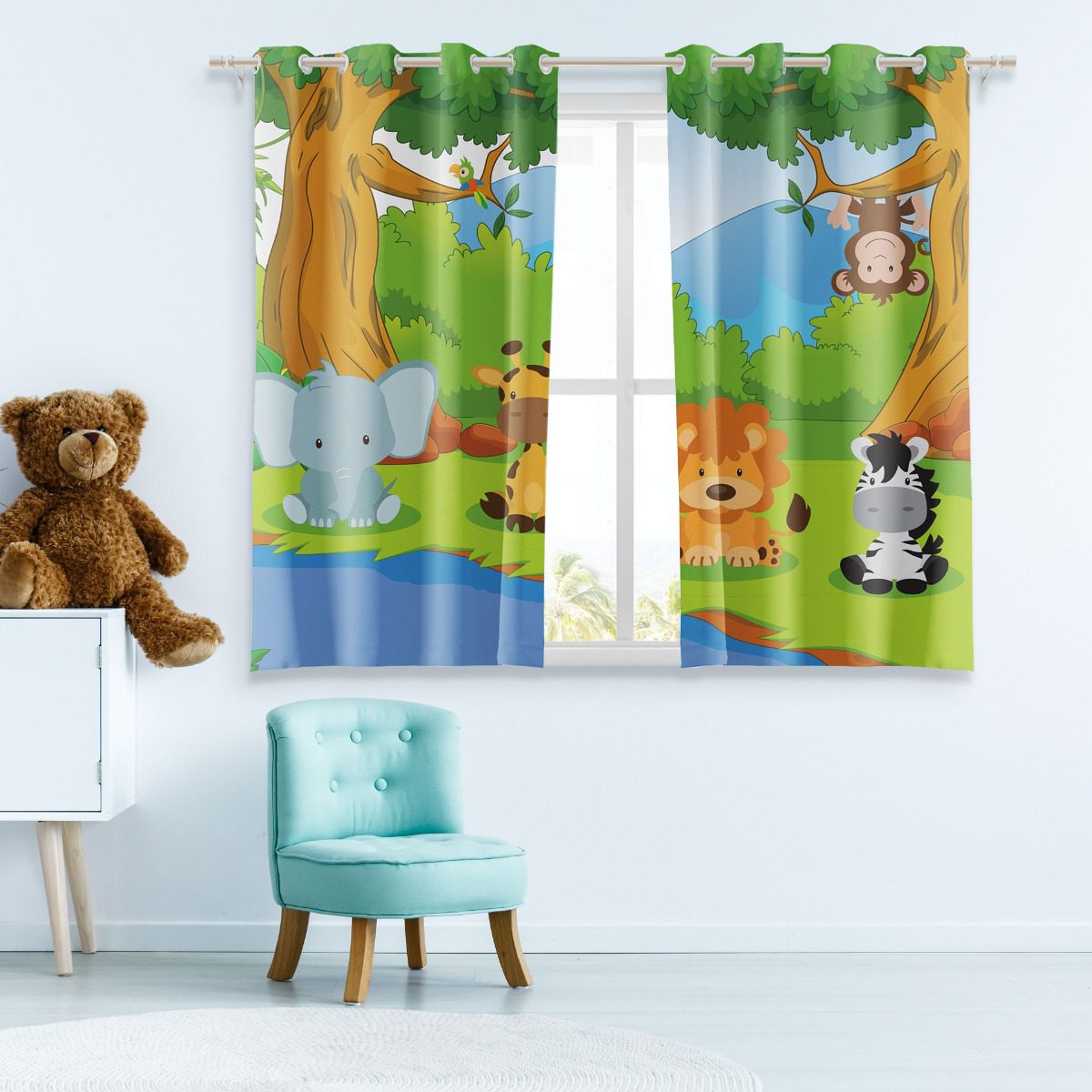 Cortina para quarto infantil safari