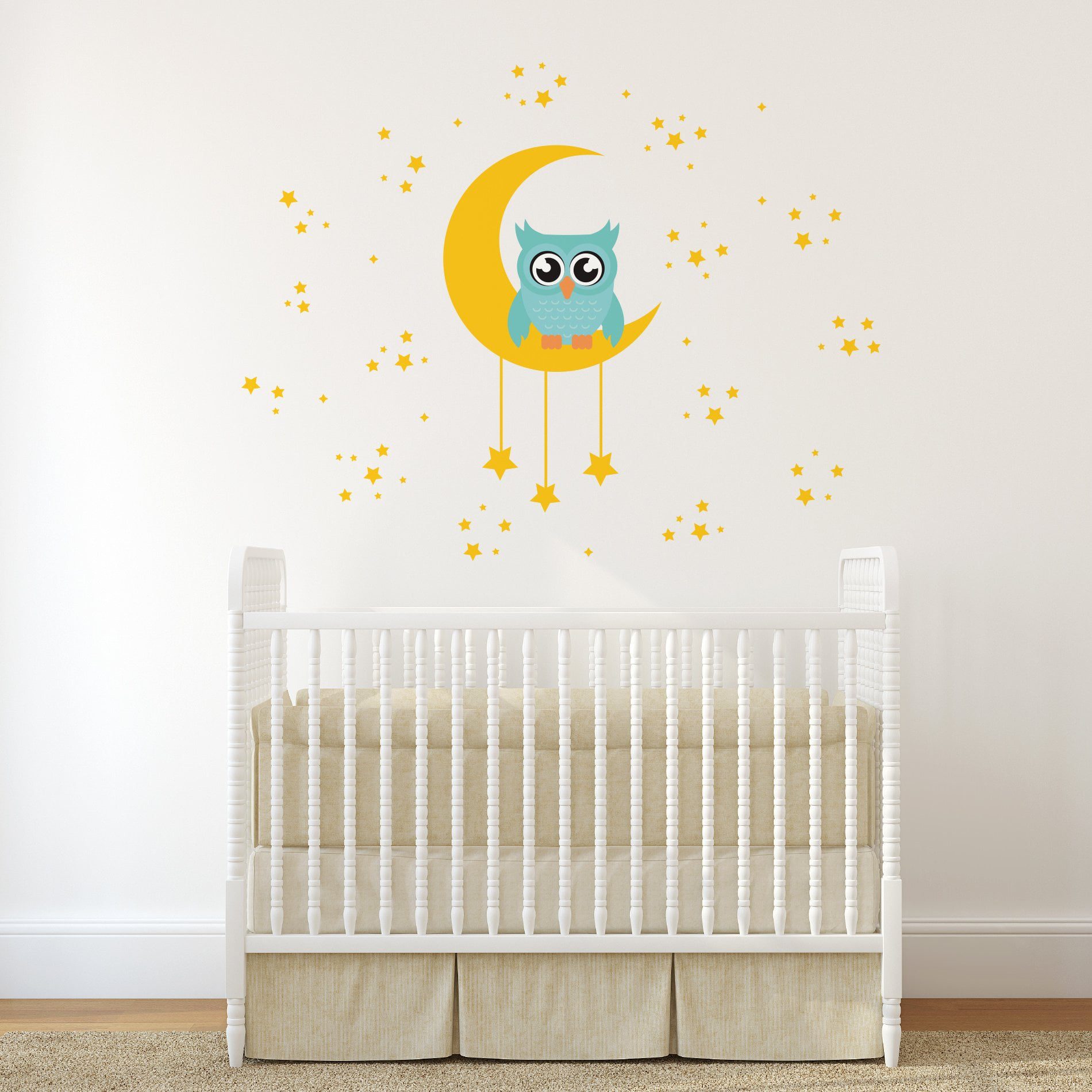 Adesivo Parede Infantil para Quarto Coruja na Lua