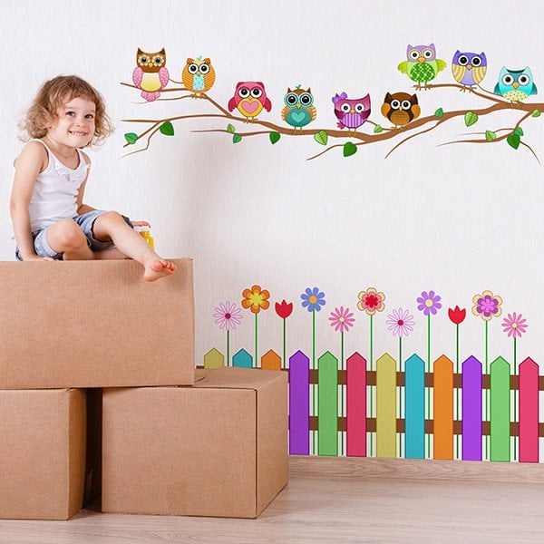 Adesivo de Parede Jardim das Corujas