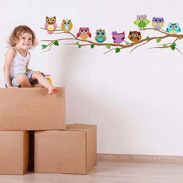 Adesivo de Parede Galho das Corujas (Direita para Esquerda)