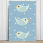 Placa Decorativa Infantil Coruja Baby Passarinhos 20x30cm