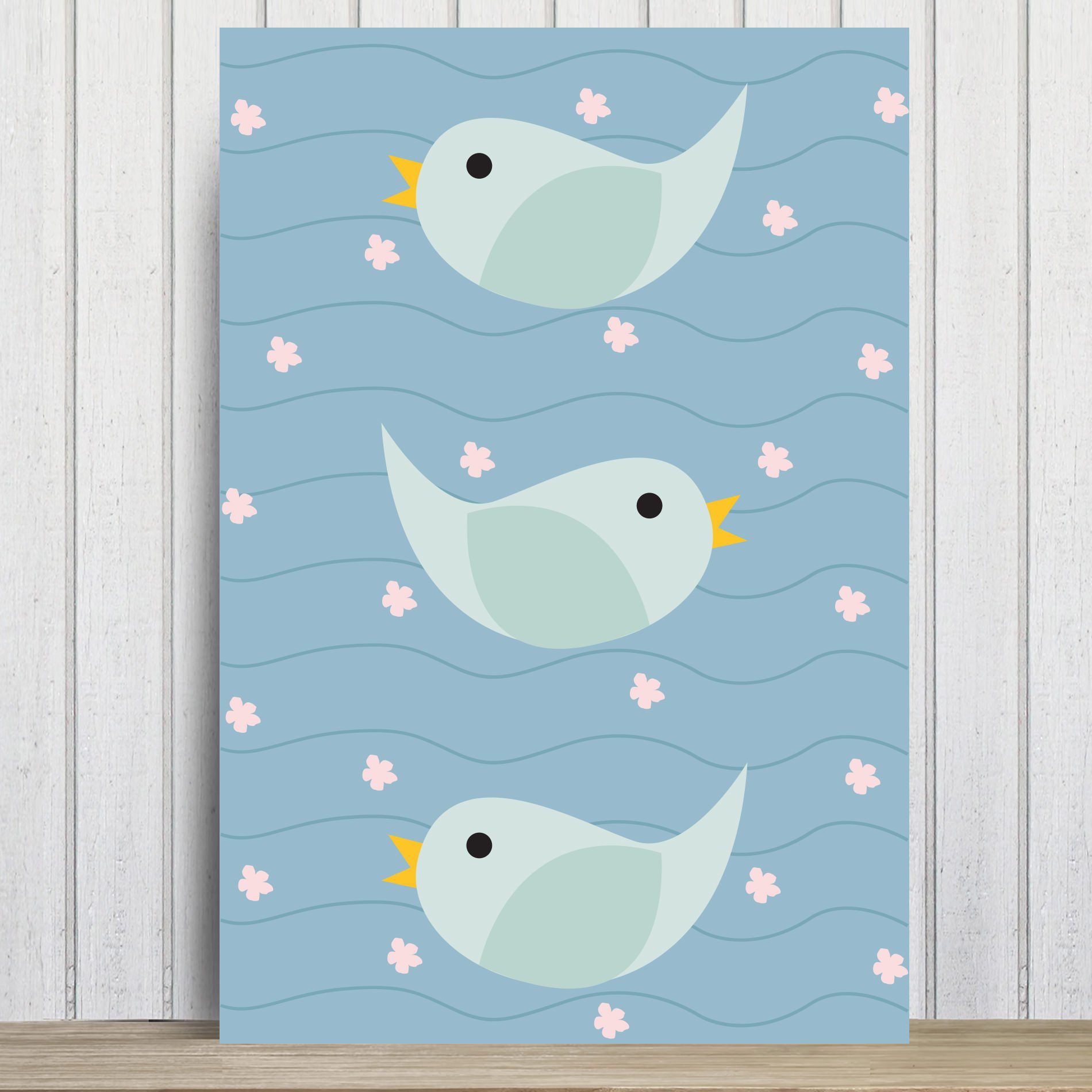 Placa Decorativa Infantil Coruja Baby Passarinhos