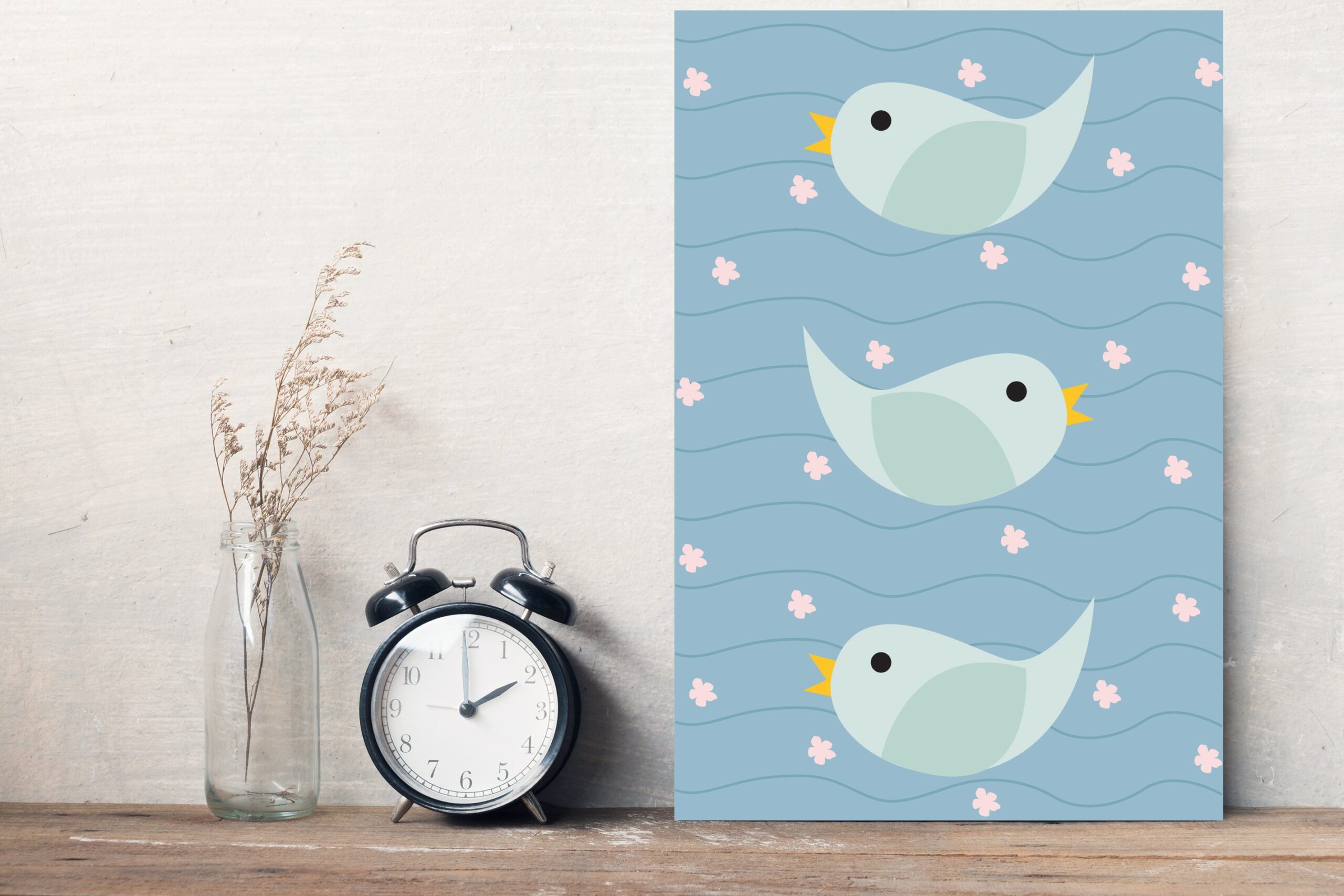 Placa Decorativa Infantil Coruja Baby Passarinhos