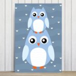 Placa Decorativa Infantil Coruja Baby Azul MDF 20x30cm