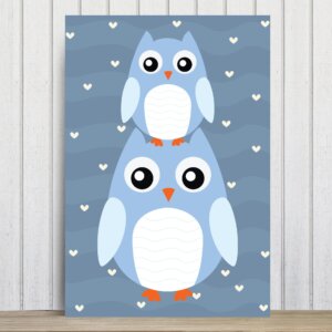 Placa Decorativa Infantil Coruja Baby Azul MDF