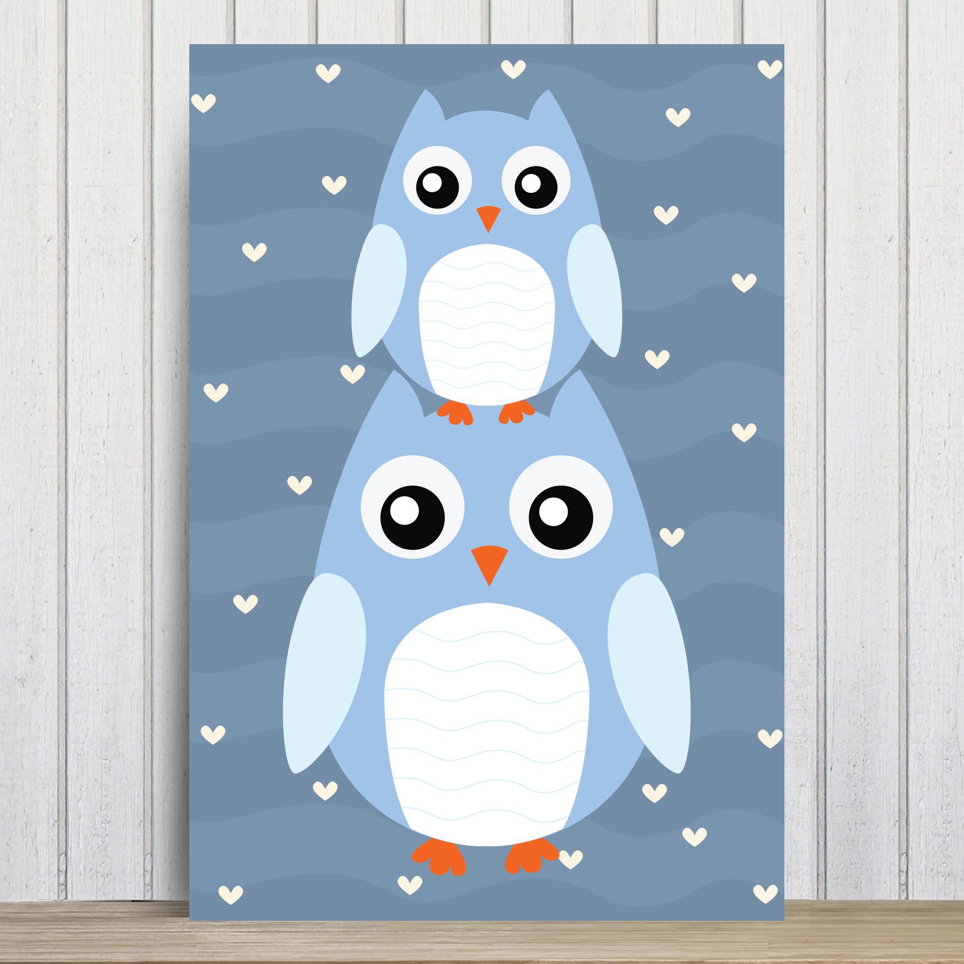 Placa Decorativa Infantil Coruja Baby Azul MDF