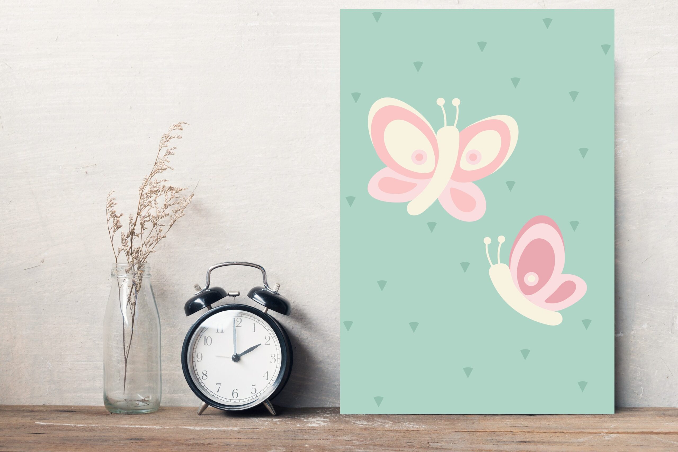 Placa Decorativa Infantil Coruja Baby Borboletas MDF