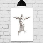 Placa Decorativa MDF Cristo Redentor 30x40