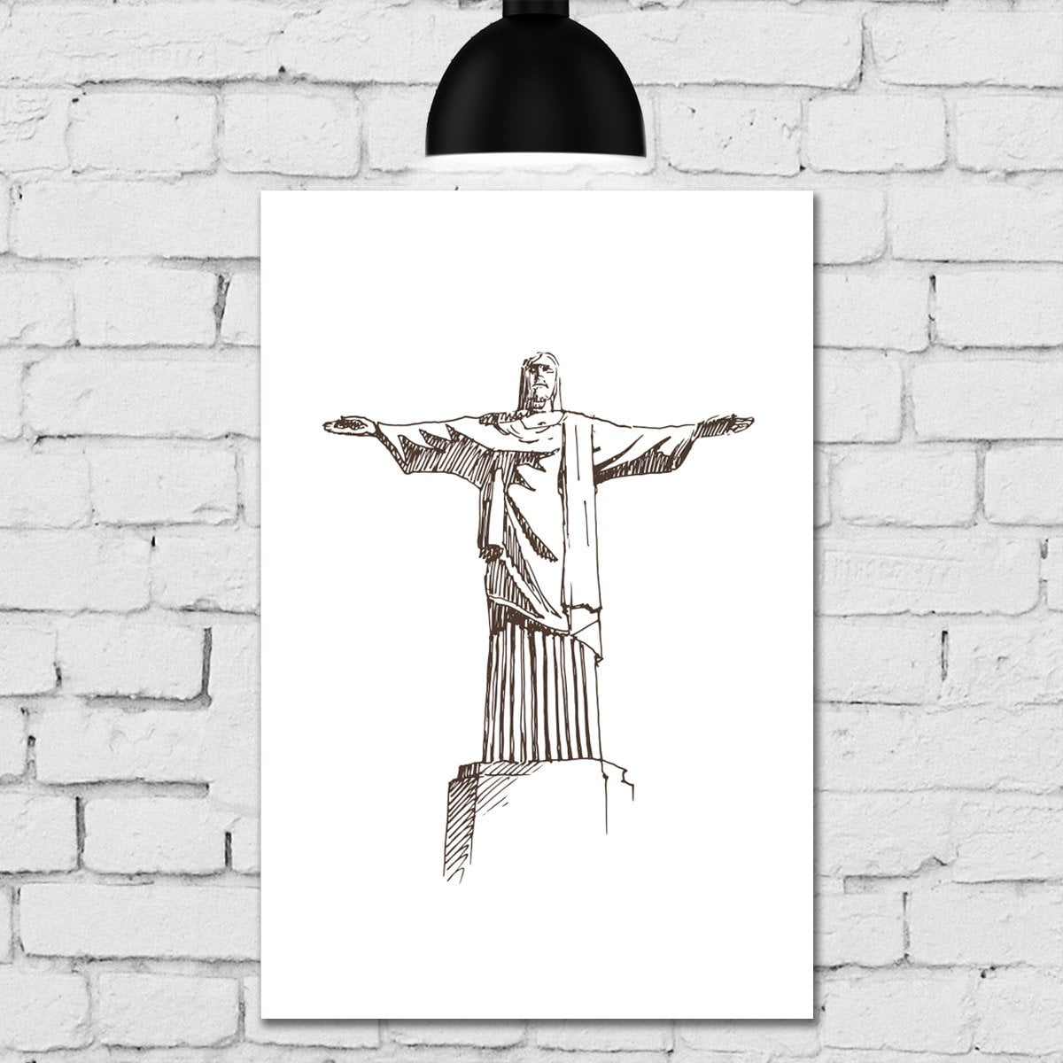 Placa Decorativa MDF Cristo Redentor