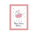 Quadro Bailarina Frase Dance para Menina Mold Rosa 22x32cm