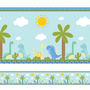Faixa Decorativa Adesiva Infantil Dinossauro Baby 10mx10cm