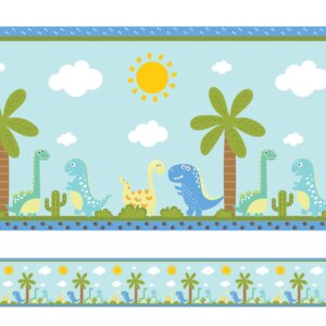 Faixa Decorativa Adesiva Infantil Dinossauro Baby 3mx15cm