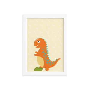 Quadro Infantil Dinossauro Baby 2 Laranja 