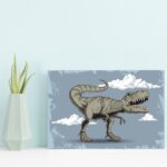 Placa Decorativa Infantil Dinossauro Jurassic Azul 20x30cm