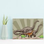 Placa Decorativa Infantil Dinossauro Jurassic Verde 30x40cm