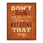 Placa Decorativa MDF Frase Look Back