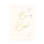 Placa Decorativa Infantil Be Kind Amarela Estrelas 20x30cm