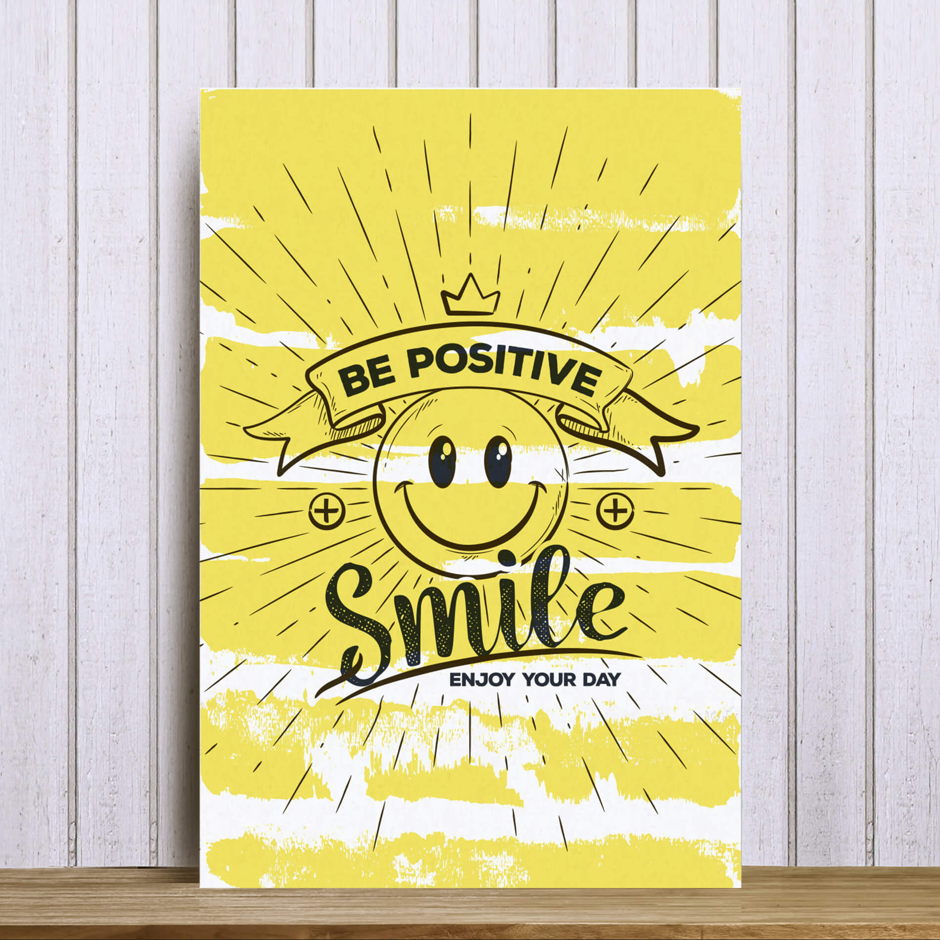 Placa Decorativa MDF Frase Smile 30x40