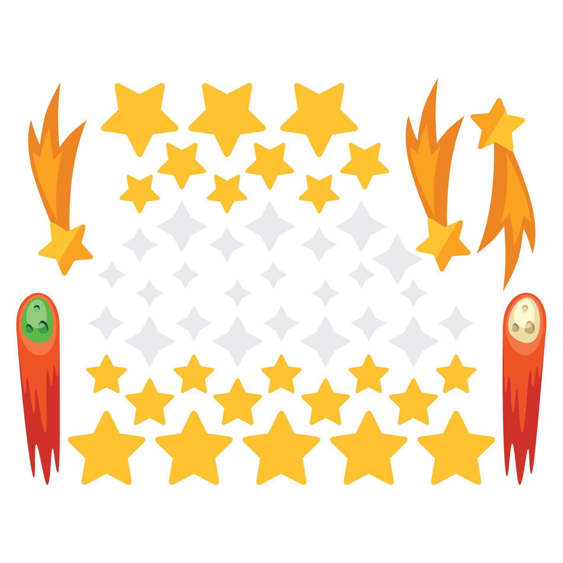 Adesivo de Parede Estrelas Sistema Solar - kit extra 52 un.