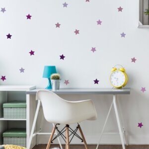 Adesivo de Parede Infantil Estrelas Roxas