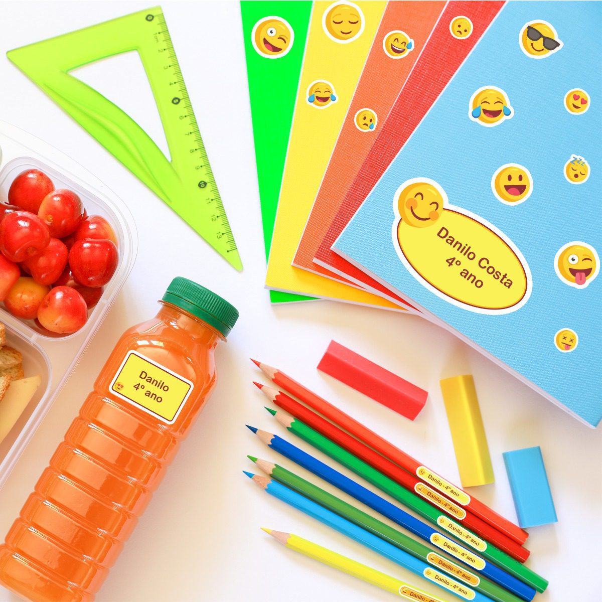 Etiquetas Escolares Personalizadas Emojis Emoticon 189un