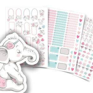 Etiquetas Escolares Elefante Menina Personalizadas 206un