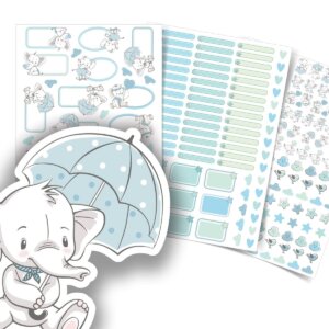 Etiquetas Escolares Elefante Menino Personalizadas 206un