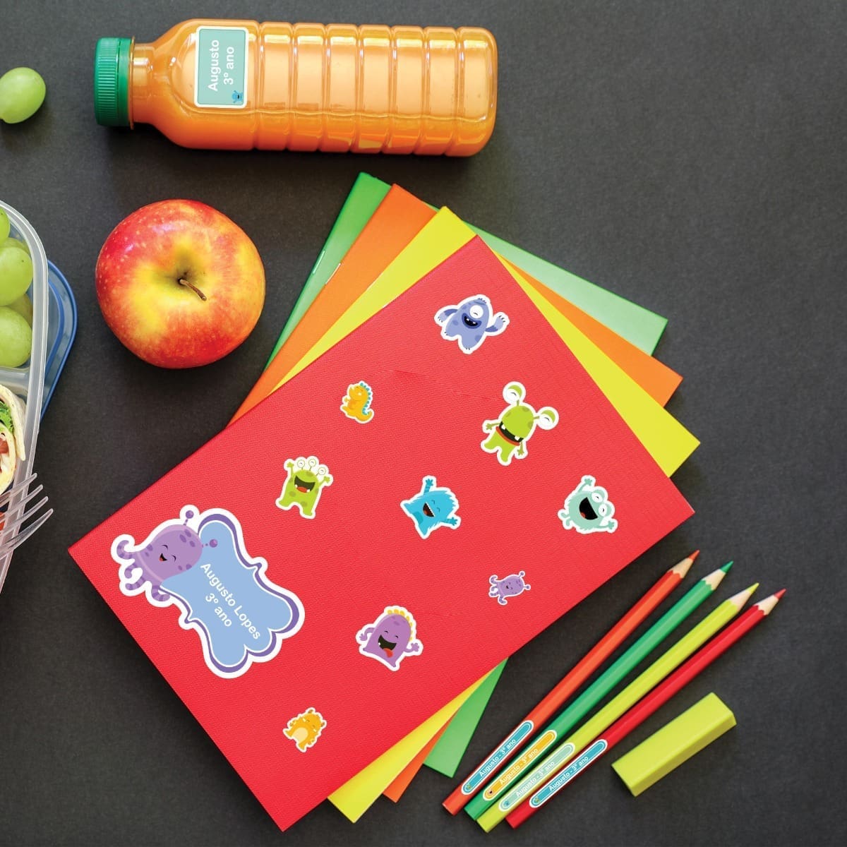 Etiquetas Escolares Personalizadas Monstrinhos 171un