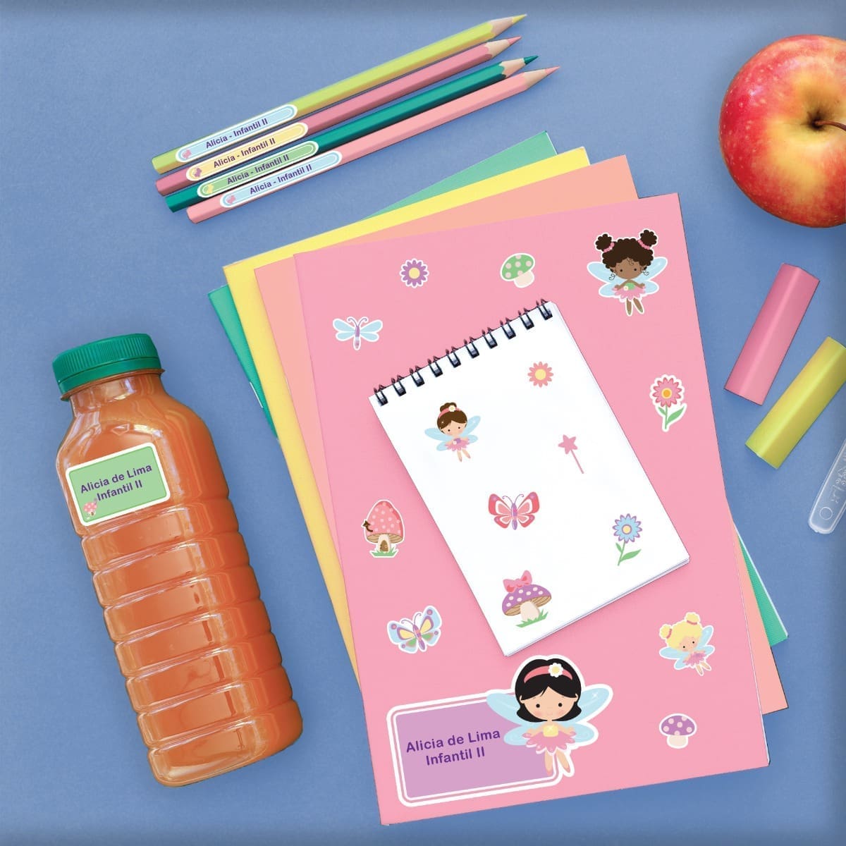 Etiquetas Escolares Personalizadas Fadas 173un
