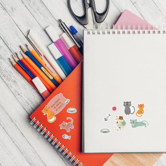 Etiquetas Escolares Gatinhos Personalizadas 138un