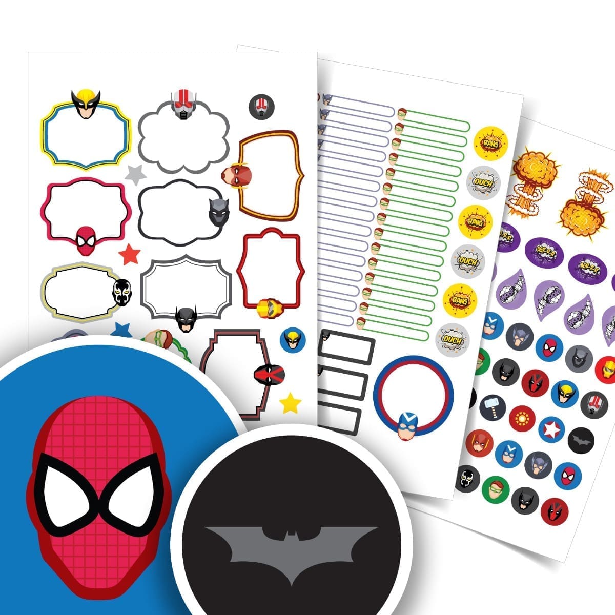 Etiquetas Escolares Super Heróis Personalizadas 120un