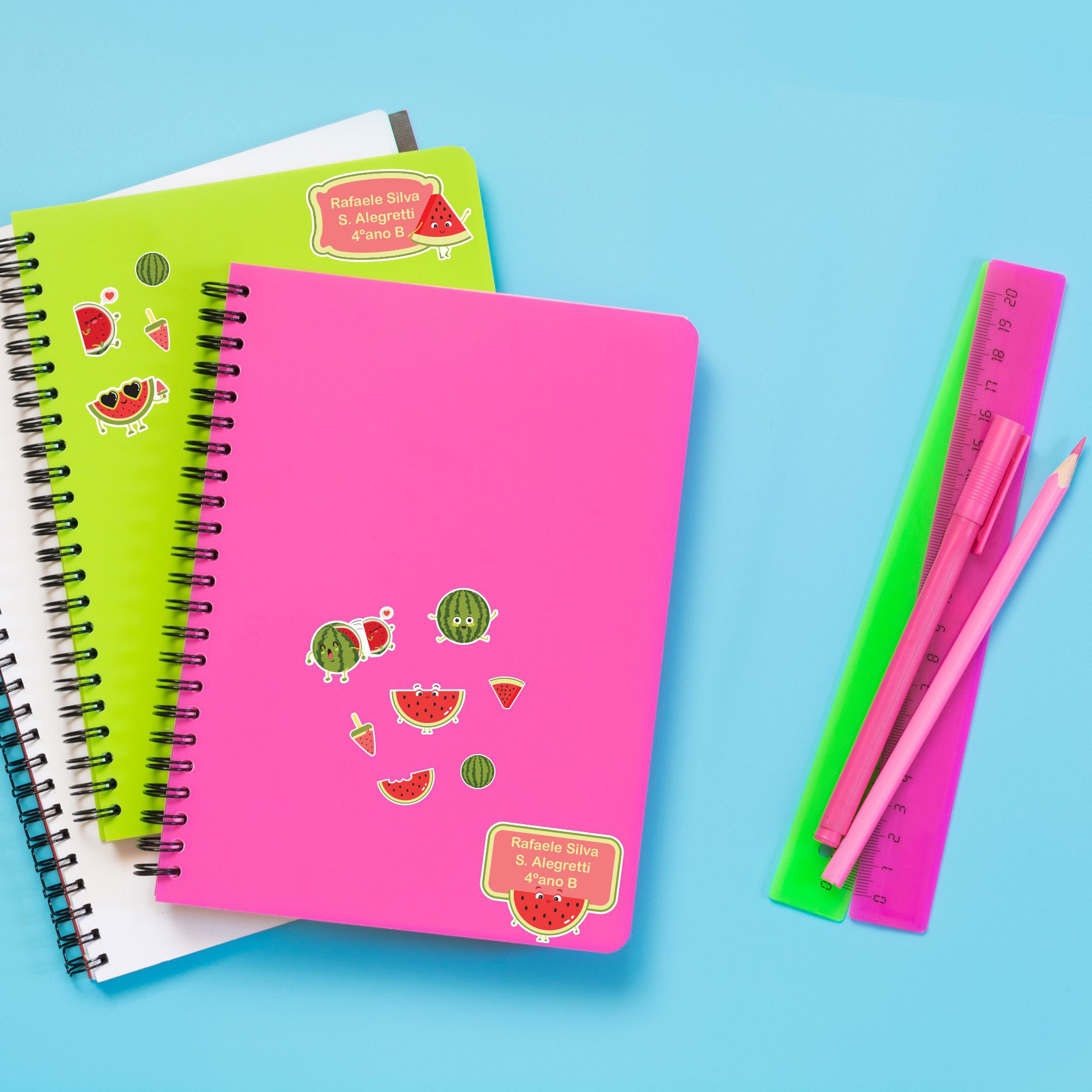 Etiquetas Escolares Personalizadas Melancia