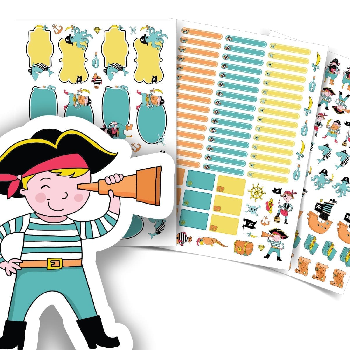 Etiquetas Escolares Pirata Personalizadas 133un